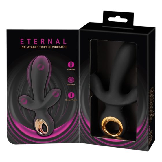 Eternal - nadmuchiwany potrójny wibrator (czarny)