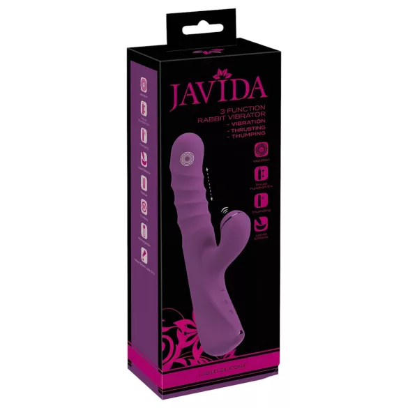 Javida - wibrator króliczek 3w1 - silikon - fioletowy