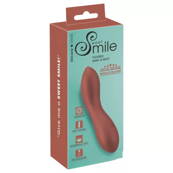 Smile - wibrujący mini masażer punktu G - giętki - brązowy