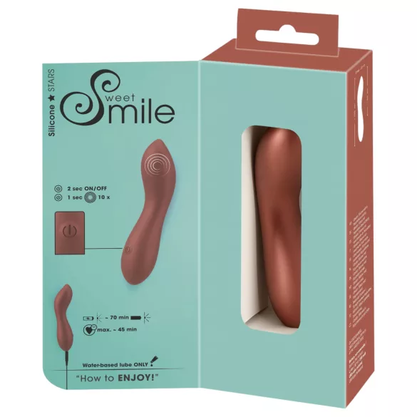 Smile - wibrujący mini masażer punktu G - giętki - brązowy