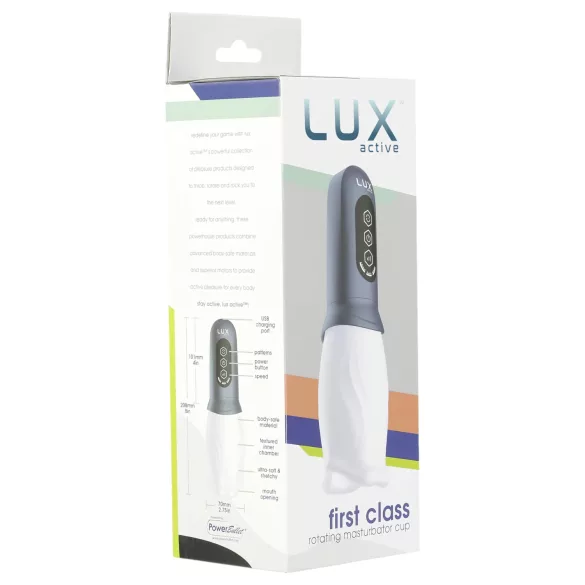 LUX Active First Class - masturbator obrotowy - biało-szary