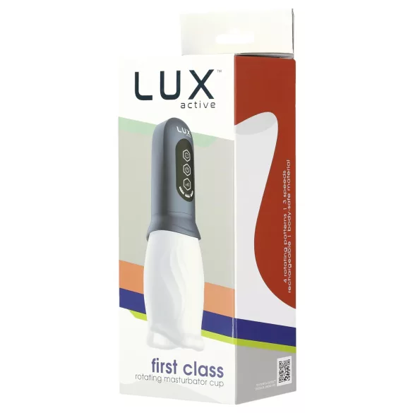 LUX Active First Class - masturbator obrotowy - biało-szary