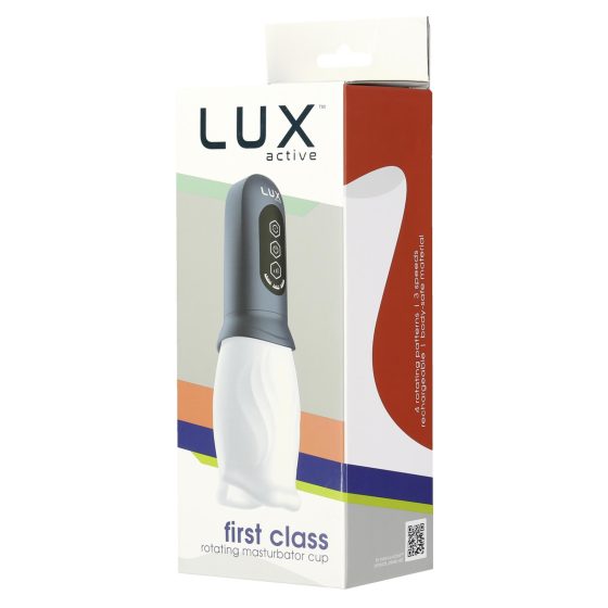 LUX Active First Class - masturbator z obrotową główką (biało-szary)