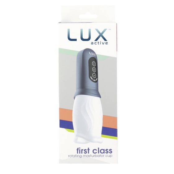 LUX Active First Class - masturbator z obrotową główką (biało-szary)