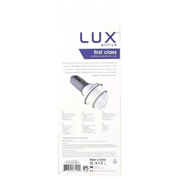 LUX Active First Class - masturbator obrotowy - biało-szary