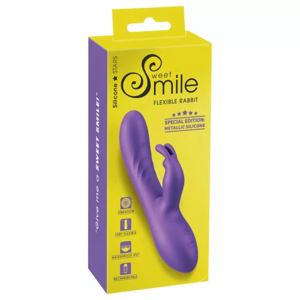 Smile - wibrator z uchwytem na łechtaczkę - silikon - fioletowy