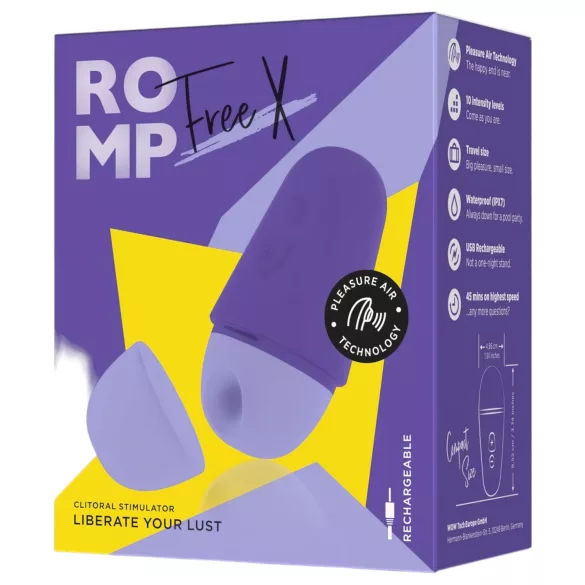 ROMP Free X - stymulator łechtaczki na fale powietrzne - akumulator - fioletowy