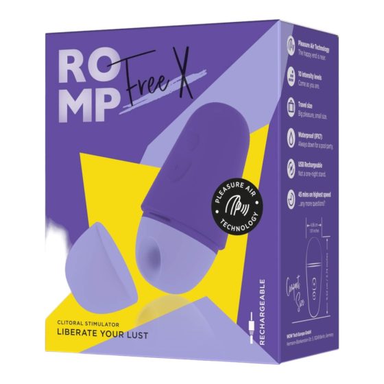 ROMP Free X - ładowalny, powietrzny stymulator łechtaczki (fioletowy)