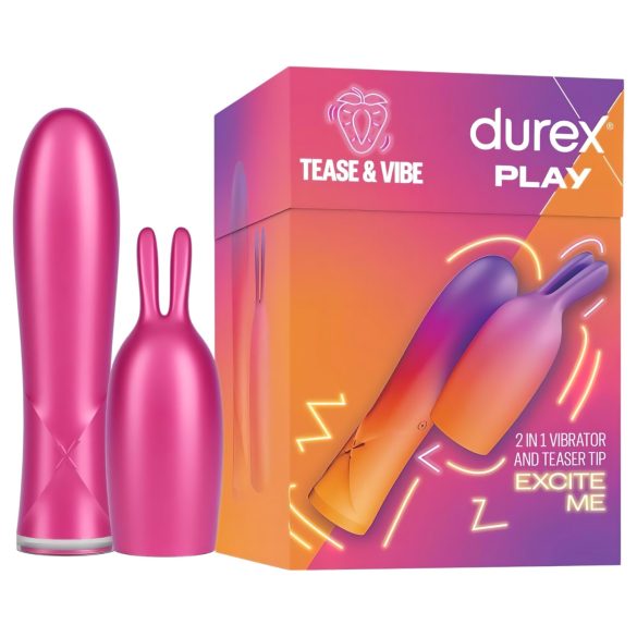 Durex Tease & Vibe - różowy wibrator z króliczkiem do stymulacji łechtaczki