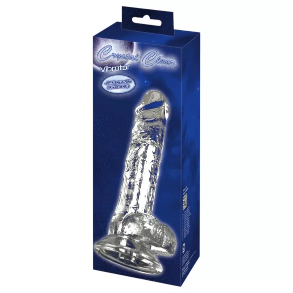 Crystal - Wibrator z przyssawką (przezroczysty)