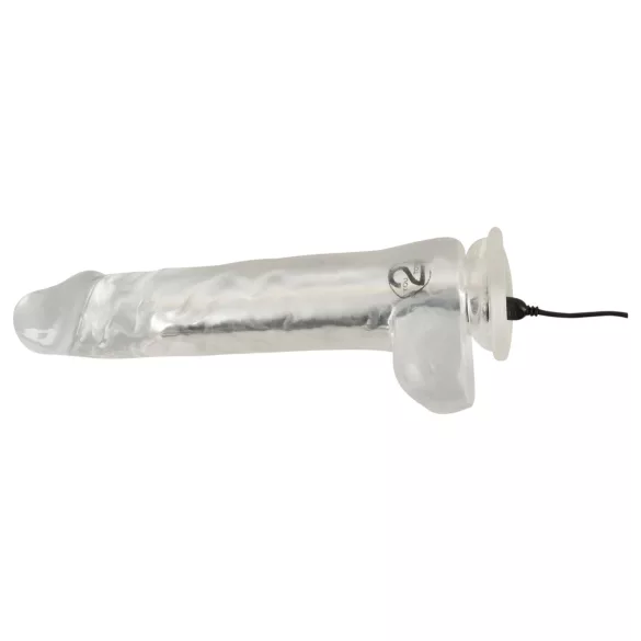Crystal - Wibrator z przyssawką (przezroczysty)
