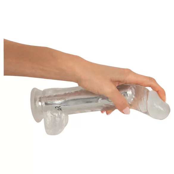 Crystal - Wibrator z przyssawką (przezroczysty)