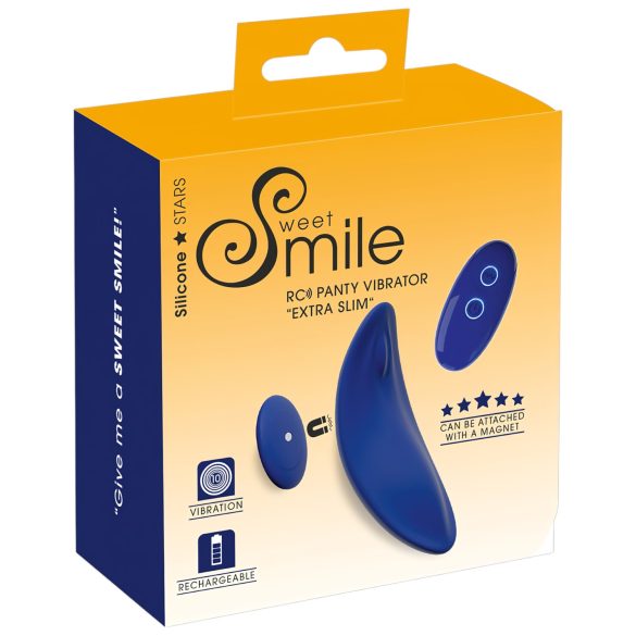 Smile - cienki, zdalnie sterowany wibrator majtkowy (niebieski)