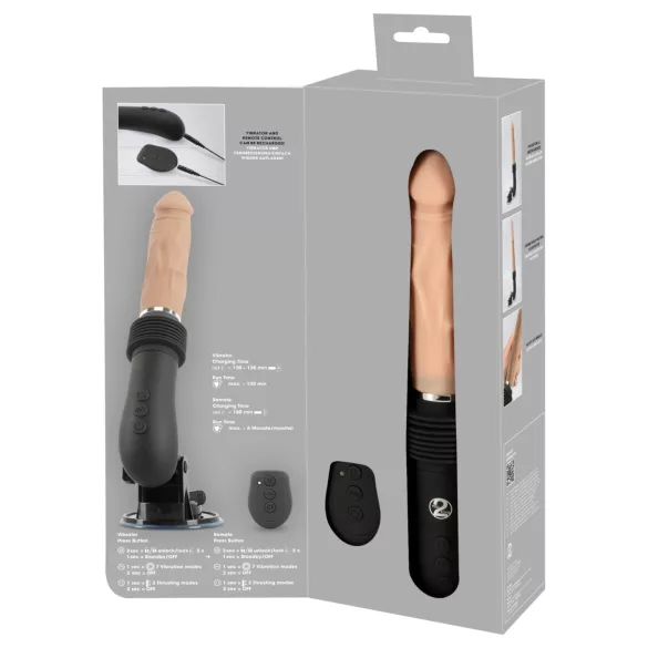 You2Toys - maszyna do seksu z pilotem - pchający wibrator - cielisty