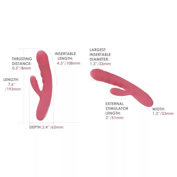 Svakom Avery - wibrator z funkcją pchającą i uchwytem na łechtaczkę