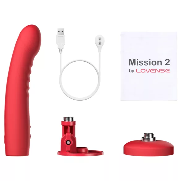 LOVENSE Mission 2 - inteligentny wibrator z przyssawką (czerwony)
