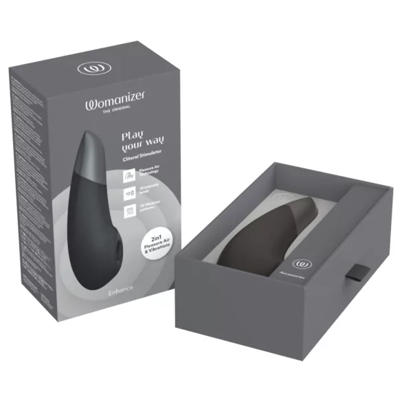 Womanizer Enhance 2w1 stymulator łechtaczki na fale powietrzne + wibrator (czarny)