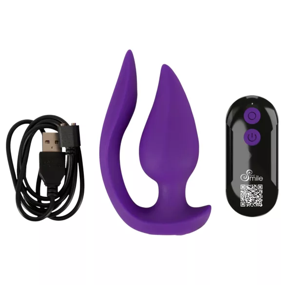 Smile - wibrator analny i stymulator łechtaczki 2w1 - silikon fioletowy