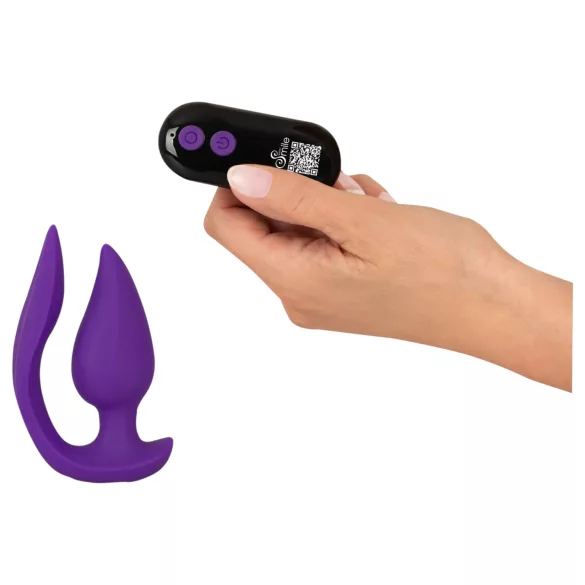 Smile - wibrator analny i stymulator łechtaczki 2w1 - silikon fioletowy