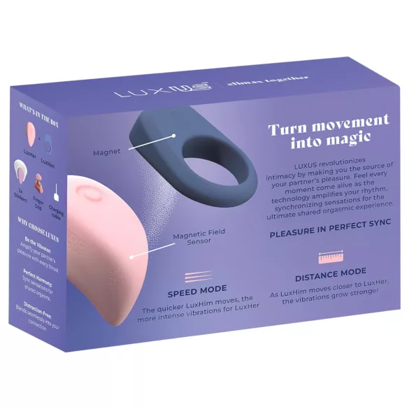 LUXUS Climax Together by Kiiroo - magnetyczny, sterowany aplikacją zestaw wibratorów dla par