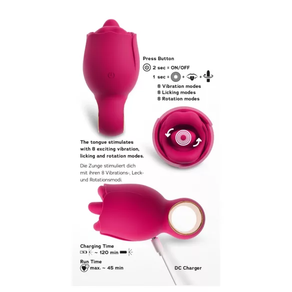 You2Toys Oral Fun - wibrator do stymulacji łechtaczki z języczkiem (różowy)