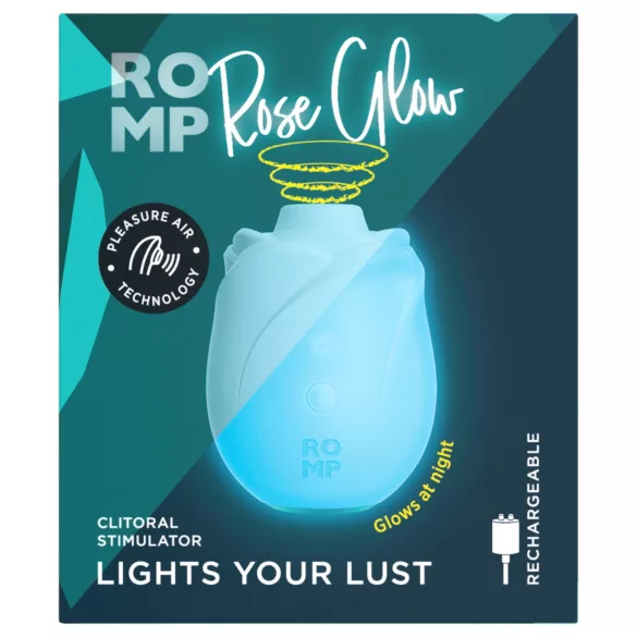 ROMP Rose Glow - stymulator łechtaczki z falami powietrznymi (niebieski)