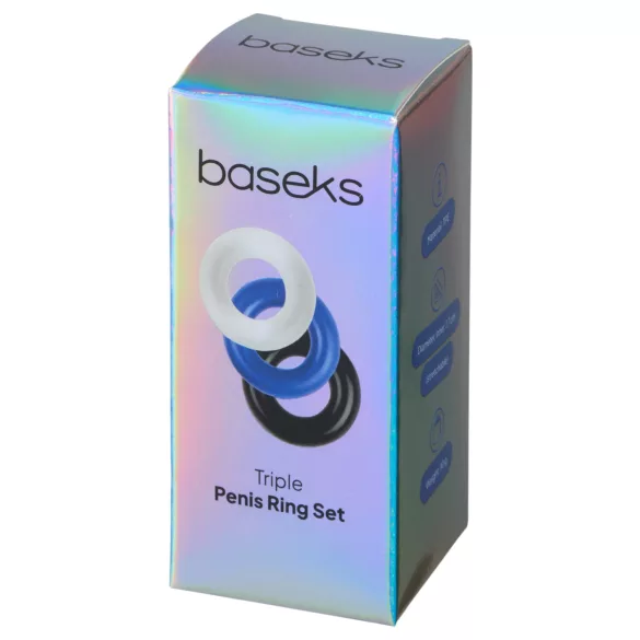 Baseks - elastyczny zestaw pierścieni na penisa (3 szt.)