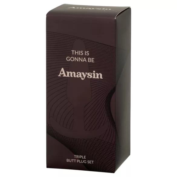 Amaysin - zestaw silikonowych korków analnych (czarny i zielony) - 3 szt.