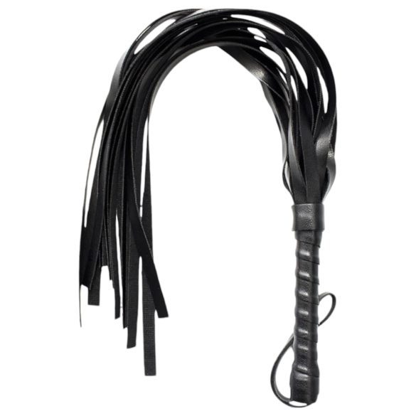 Czarny pejcz ze skóry ekologicznej (42 cm)