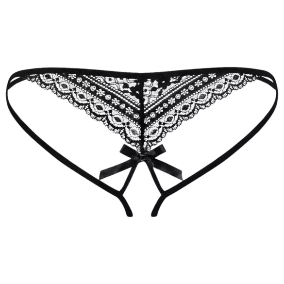 Obsessive - figi damskie - podwójne paski - czarne - L/XL