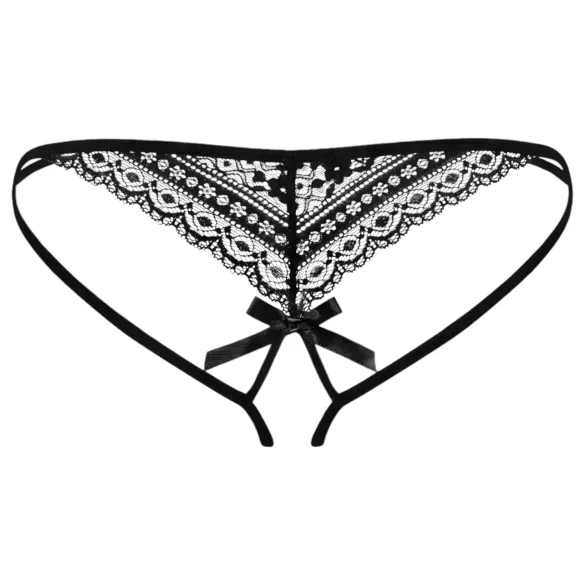 Obsessive - figi damskie - podwójne paski - czarne - L/XL