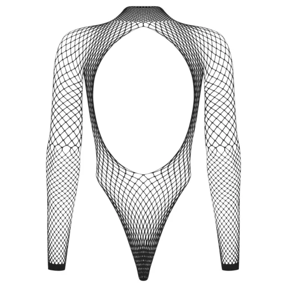 Obsessive - czarne body z długim rękawem z siateczki (S-L)