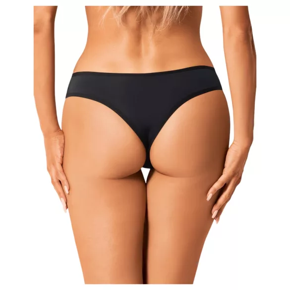 Obsessive Bella Rou - figi damskie - kwiatowy wzór - czarne - M/L