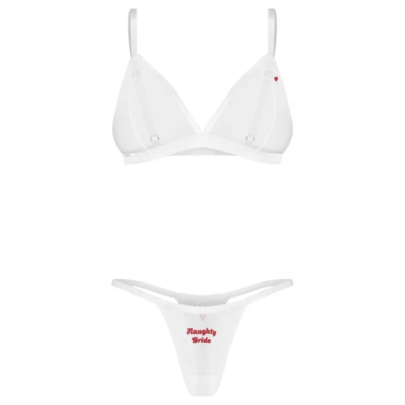 Obsessive Weddya Bride - dwuczęściowy zestaw ślubny (biały) - L/XL