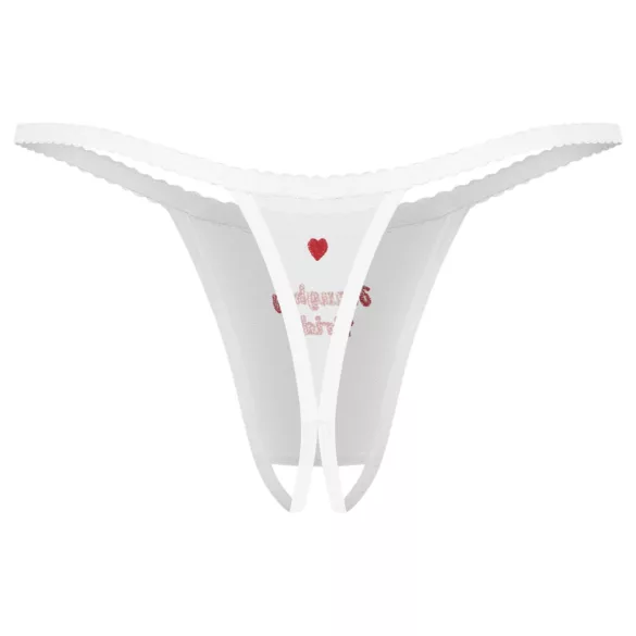 Obsessive Weddya Bride - stringi otwarte (białe) - L/XL