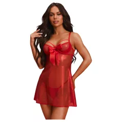 Obsessive Gifty - komplet babydoll i stringi (czerwony)