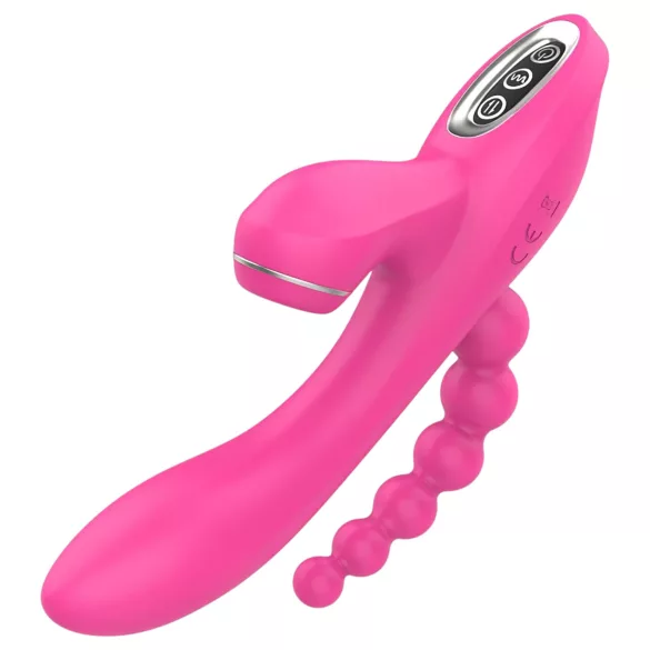 Erospace Sweet Play - wibrator punktu G z sondą analną i funkcją ssania (różowy)