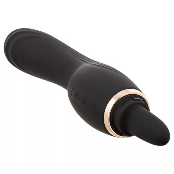 Erospace Sweet Play - wibrator 2w1 do stymulacji łechtaczki z języczkiem i ssaniem (czarny)
