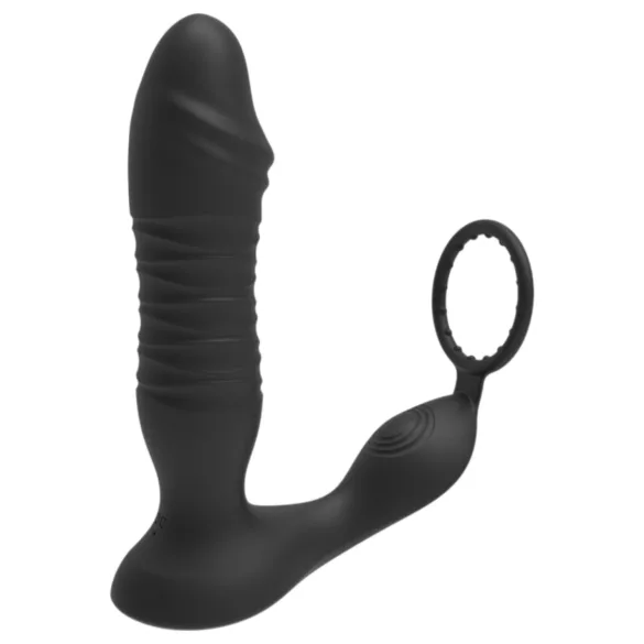 Erospace Men's Play - sterowany aplikacją posuwisty wibrator analny (czarny)