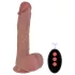 Erospace Natural Play - realistyczny wibrujący dildo z funkcją pchania i obrotu (kolor cielisty)