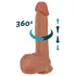 Erospace Natural Play - realistyczny wibrujący dildo z funkcją pchania i obrotu (kolor cielisty)