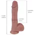 Erospace Natural Play - realistyczny wibrujący dildo z funkcją pchania i obrotu (kolor cielisty)