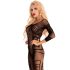 Livco Monata - bodystocking siateczkowy w abstrakcyjne wzory - czarny - S-L