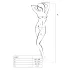 Passion BS007 - bodystocking siateczkowy z wzorem - czarny - S-L
