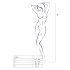 Passion BS010 - Otwarty kabaretowy kombinezon (czarny) - S-L