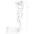 Passion BS013 - zestaw siatkowy w paski (czarny) - S-L