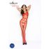 Passion - bodystocking siateczkowy otwarty - czerwony - S-L