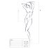 Passion BS035 - koronkowe body siateczkowe z ramiączkami (czarne) - S-L