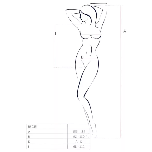 Passion - bodystocking z siateczki z ramiączkami i otwartym krokiem - czerwony