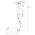 Passion BS046 - kwiatowy komplet siateczkowy (czarny) - S-L